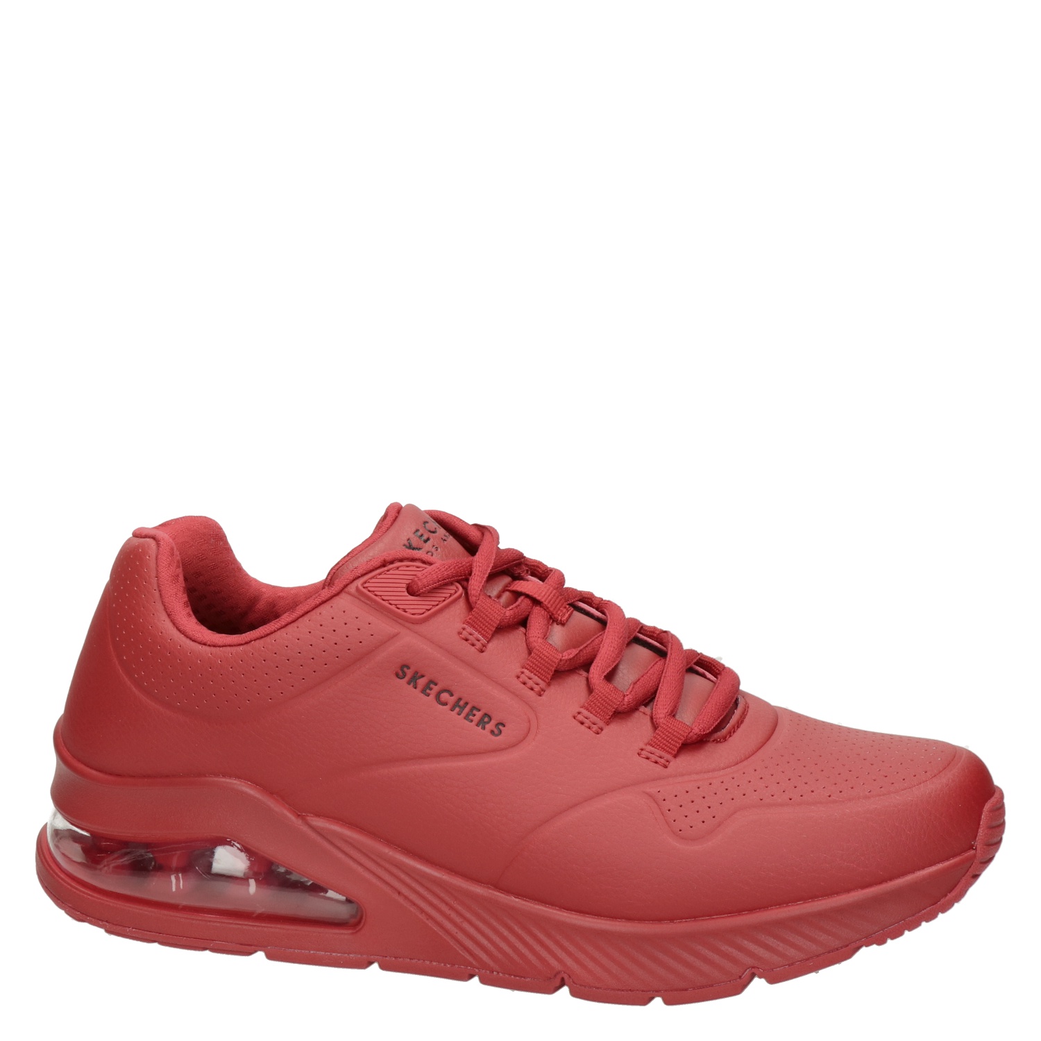 Sneakers heren laag rood | slip on trainer | veter sluiting