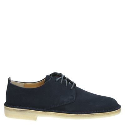 Clarks Originals Desert London Lage Nette Schoenen Blauw clarks originals kopen in de aanbieding