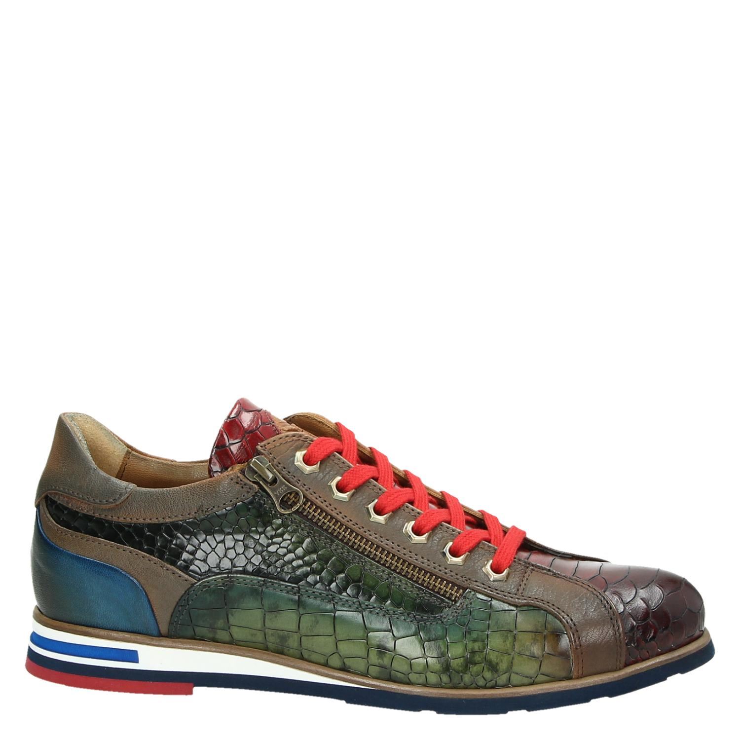 Lorenzi - Lage sneakers voor heren - Cognac - Nelson.nl