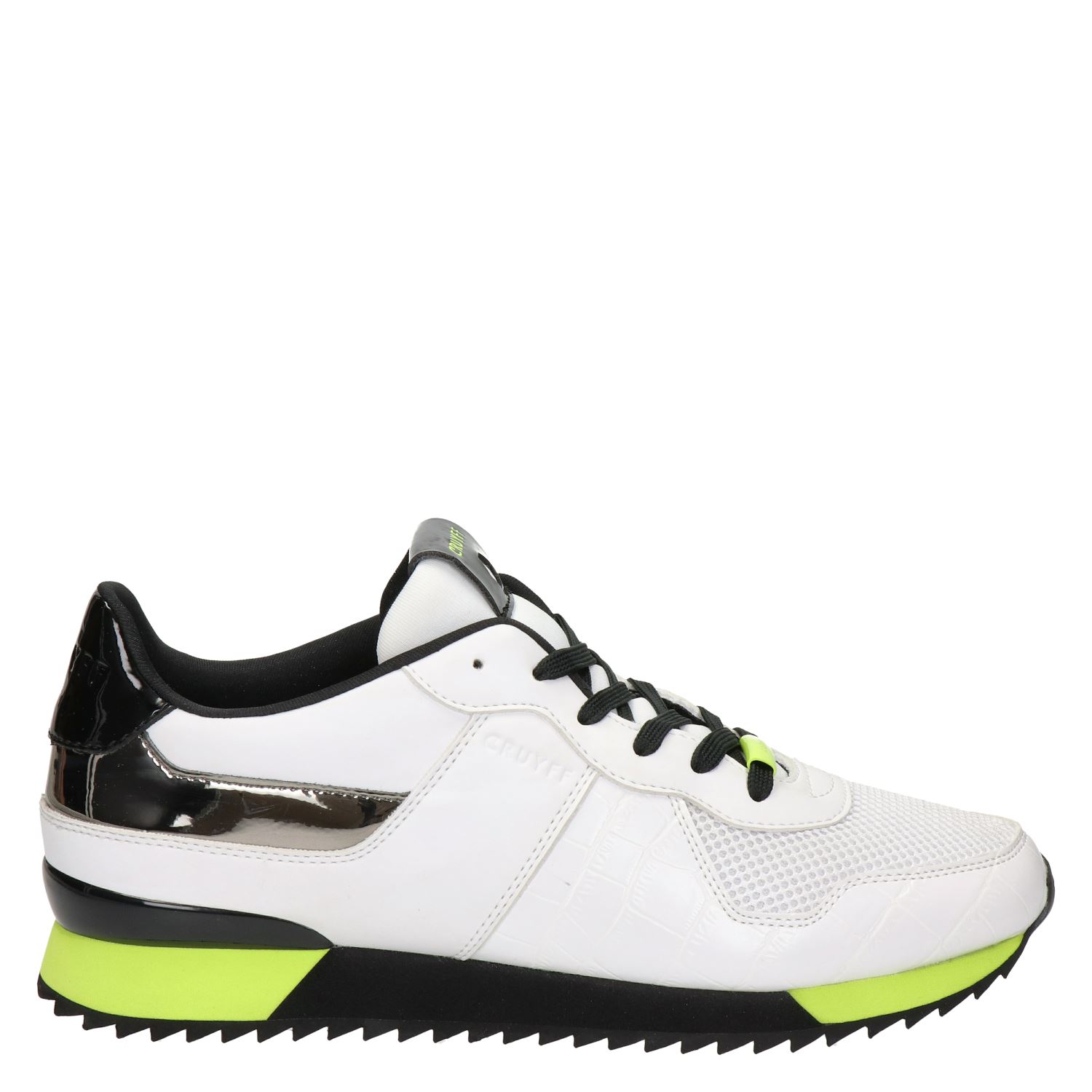 Cruyff Sneaker COSMO Zwart Leer/Grijs-Oranje Combi - Bormans Modeschoenen