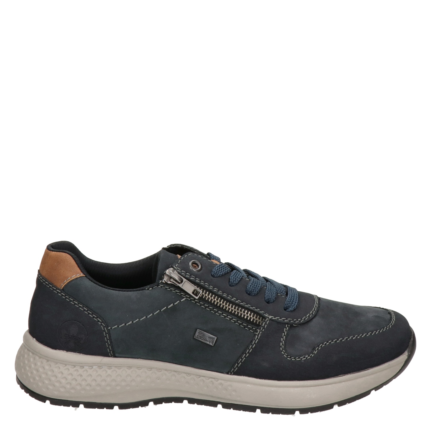 Rieker - Lage sneakers voor heren - Blauw - Nelson.nl