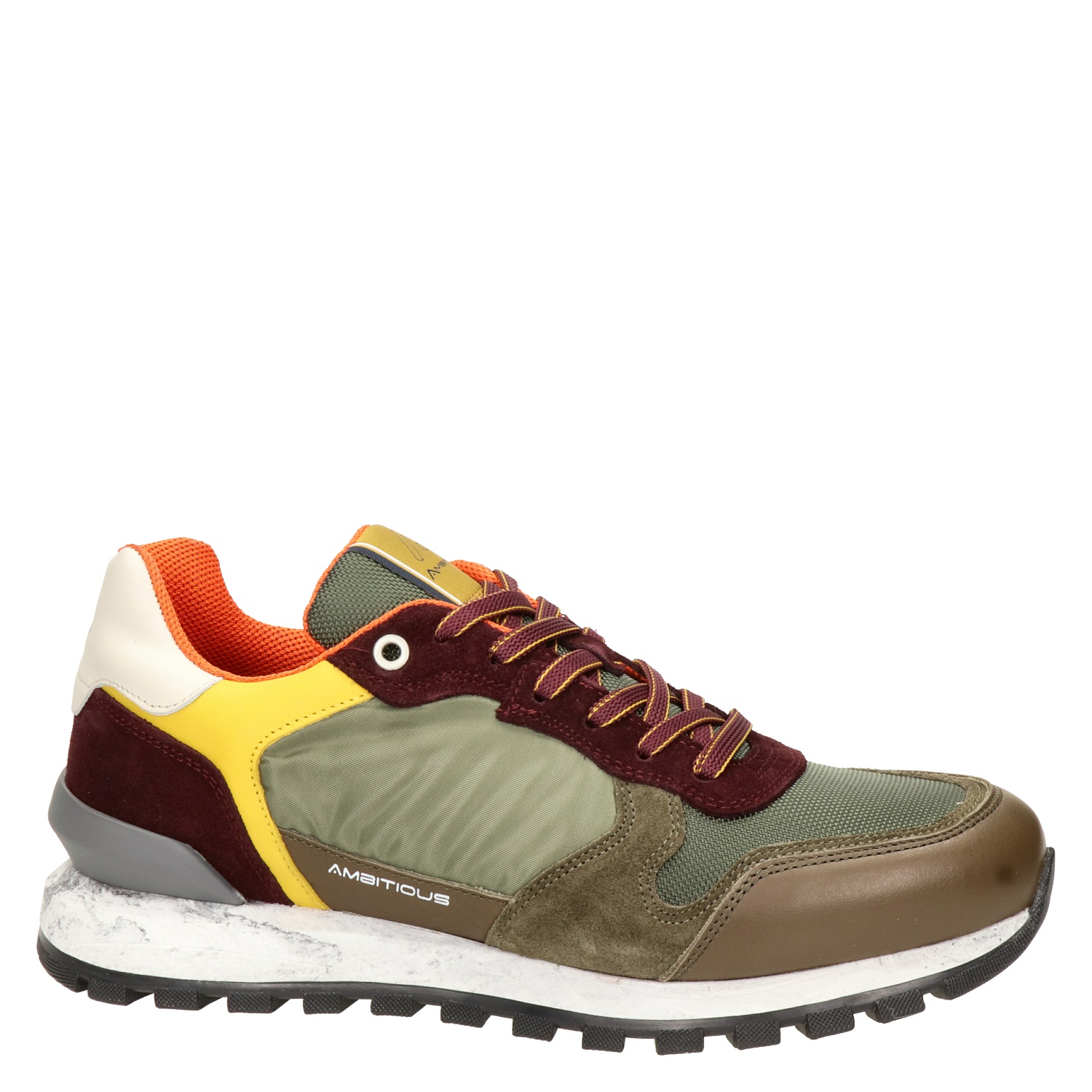 Ambitious heren sneakers laag 11539 kaki combi - Zweerts Schoenen