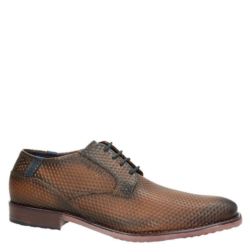 Bugatti Heren Zakelijke Lage Schoen Gemaakt Van Leer, Derby Met Gekruiste Neus En Elegante Lijnen Cognac 42 Eu 2224460755