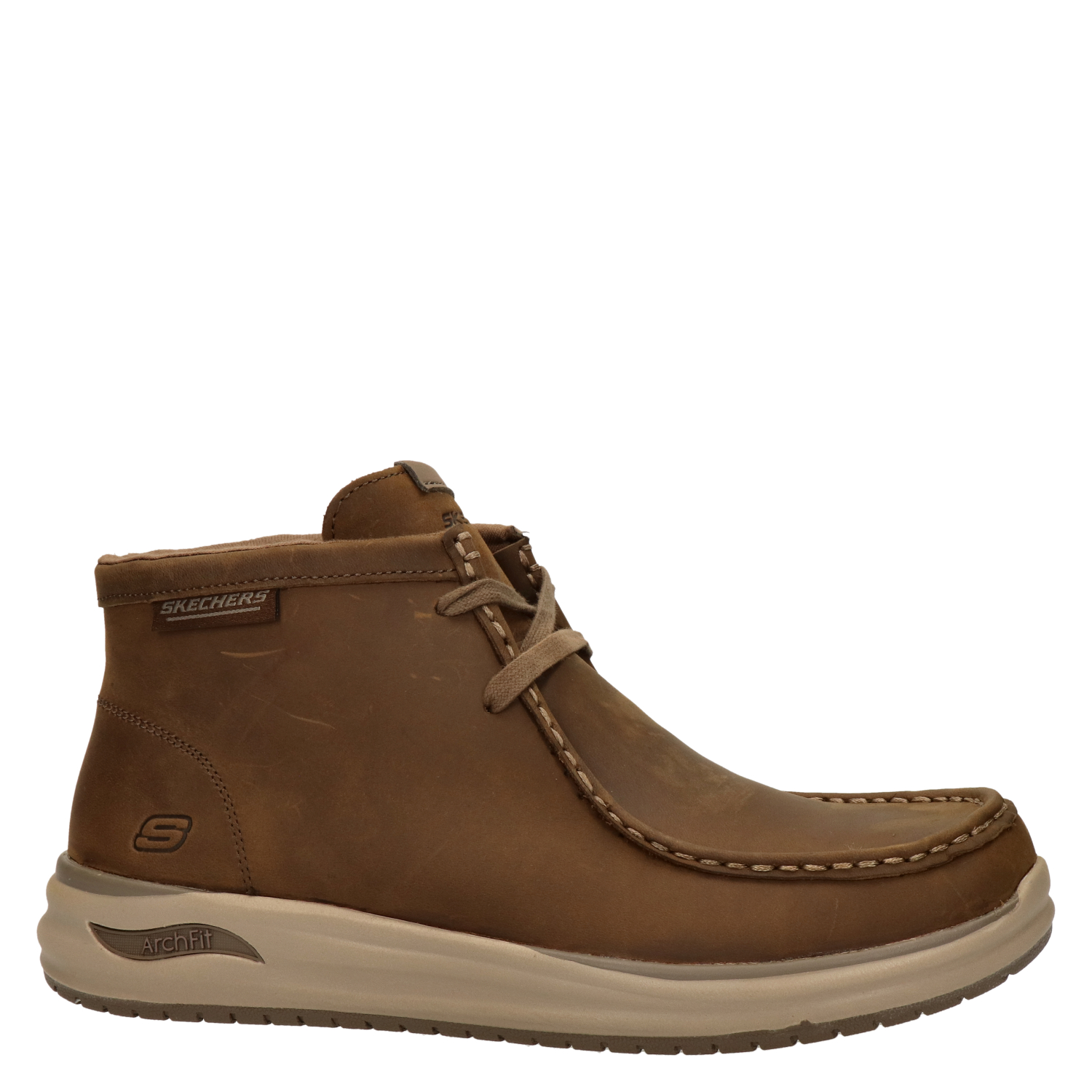 Skechers Arch Fit Melo - Veterschoenen voor heren - Cognac - Shoemixx.nl