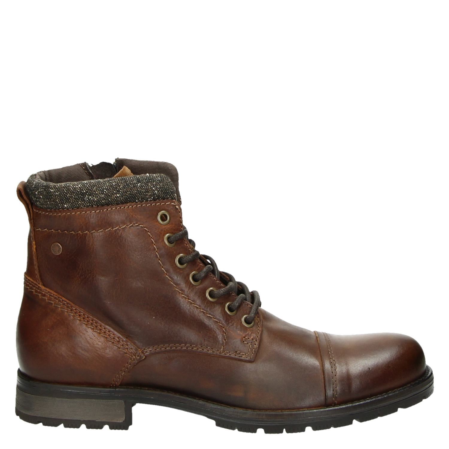 Jack \u0026 Jones - Veterboots voor heren - Cognac - Shoemixx.nl