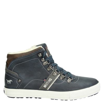 Mustang Hoge Sneakers Blauw mustang kopen in de aanbieding Mustang Hoge Sneakers Blauw mustang kopen in de aanbieding