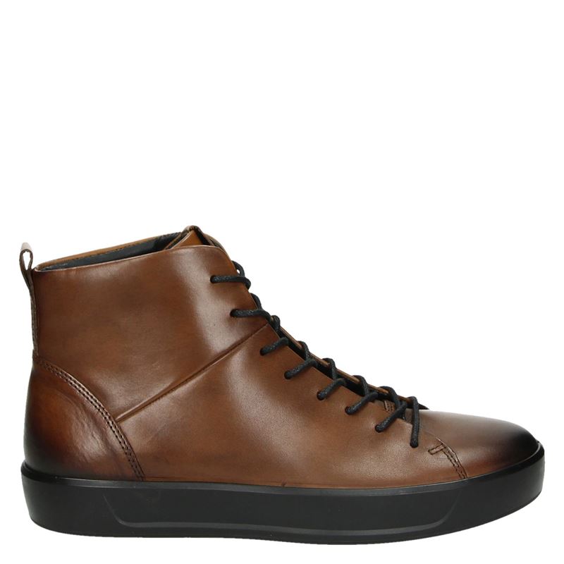 Ecco Soft 8 Veterboots Cognac ecco kopen in de aanbieding