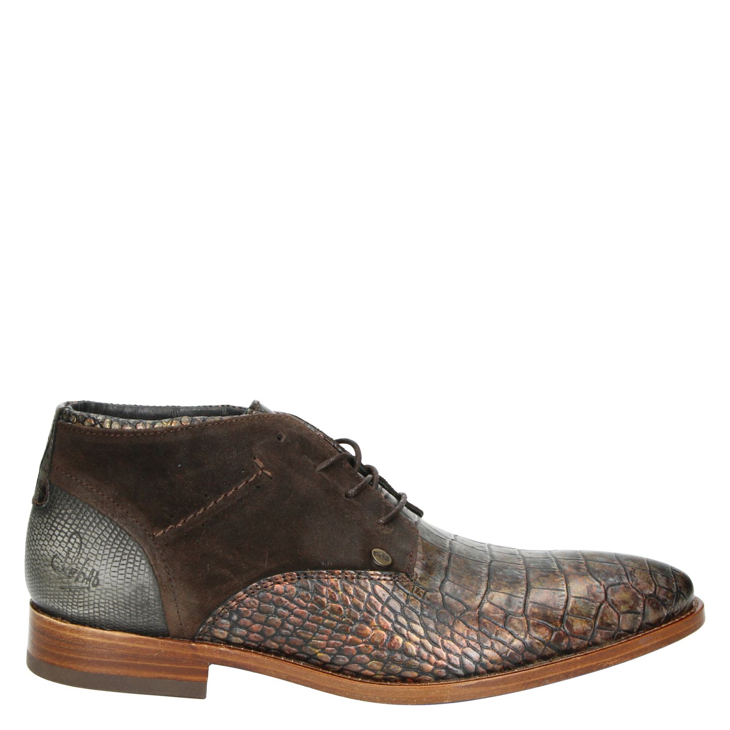 Rehab Salvador Croco - Lage nette schoenen voor heren - Bruin - Nelson.nl