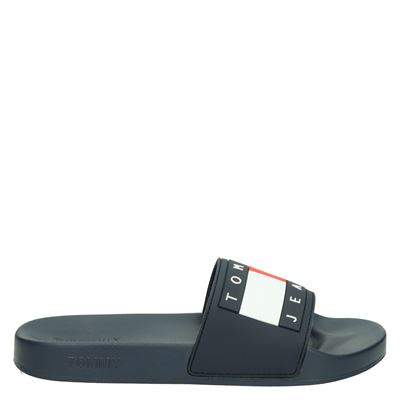 Tommy Jeans Flag Pool Slide - Badslippers voor heren - Blauw - Nelson.nl