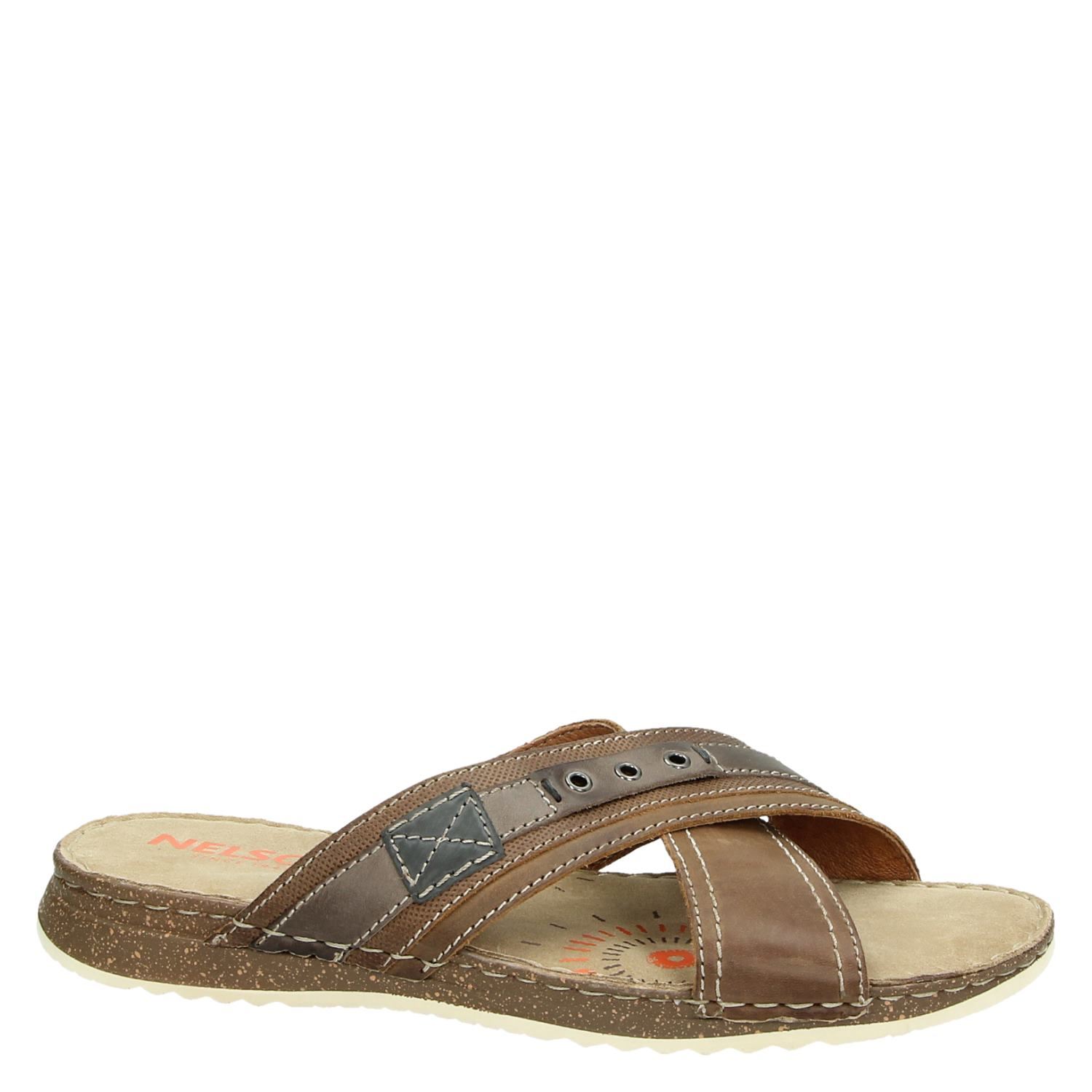 Nelson - Slippers voor heren - Bruin - Nelson.nl