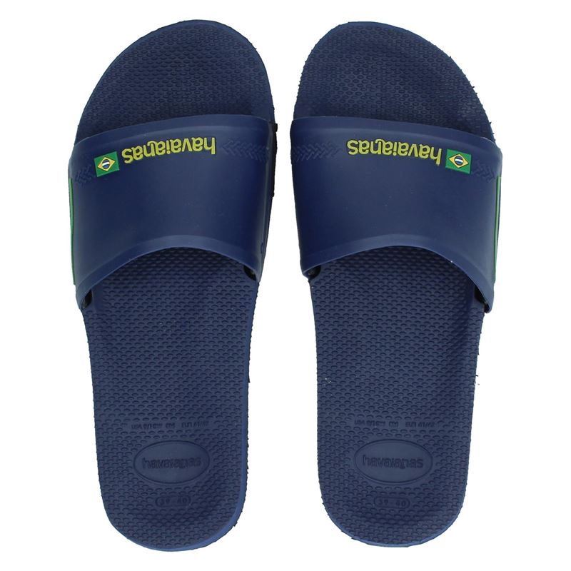 Havaianas Slide Brasil Badslippers Blauw havaianas kopen in de aanbieding