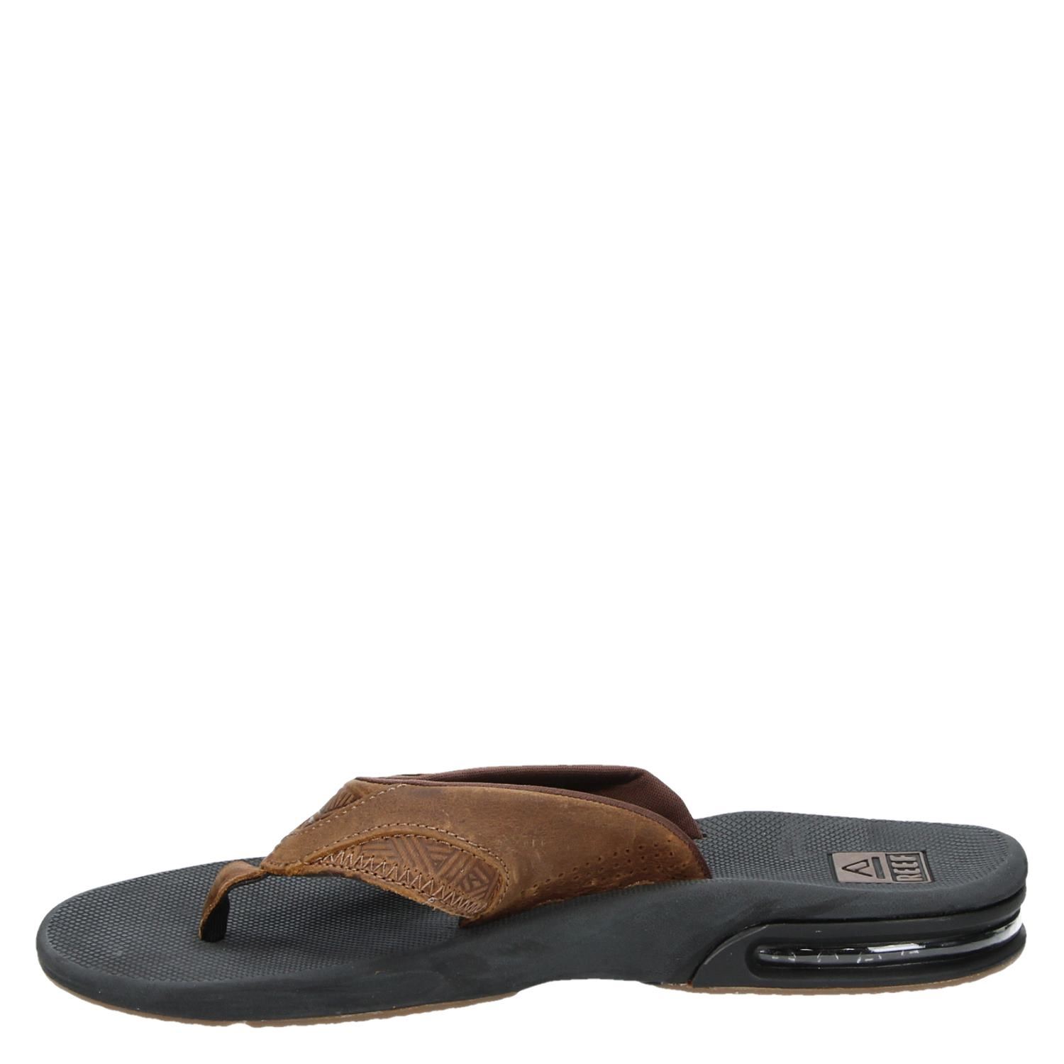 Reef Leather Fanning - Slippers voor heren - Cognac - Shoemixx.nl Reef Leather Fanning - Slippers voor heren - Cognac - Shoemixx.nl