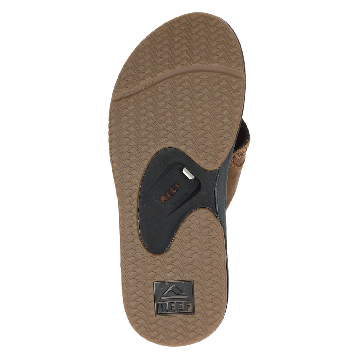 Reef Leather Fanning Heren Slippers - Dark Brown - Nu 50% korting Reef Leather Fanning Heren Slippers - Dark Brown - Nu 50% korting