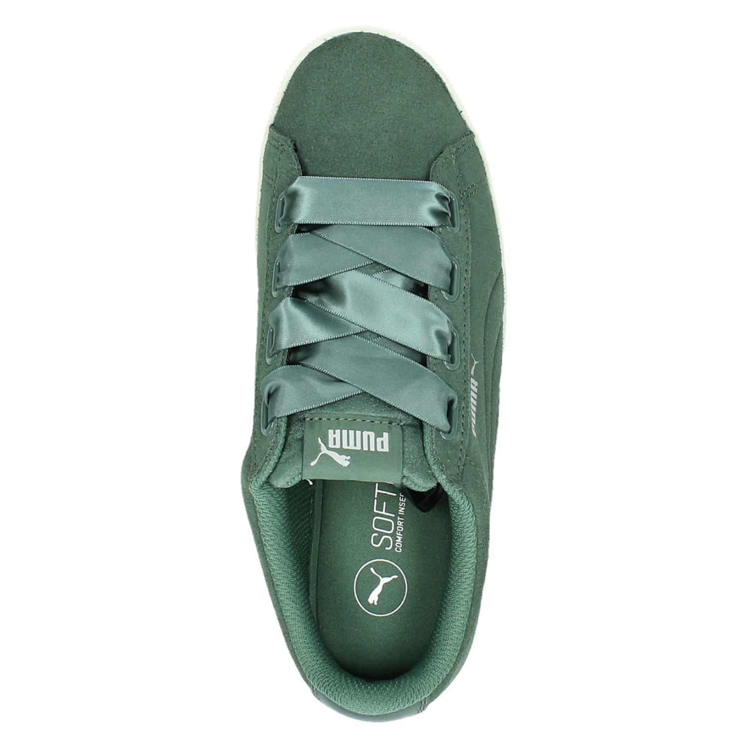 Puma Vikky Platform Ribbon - Lage sneakers voor dames - Groen - Shoemixx.nl