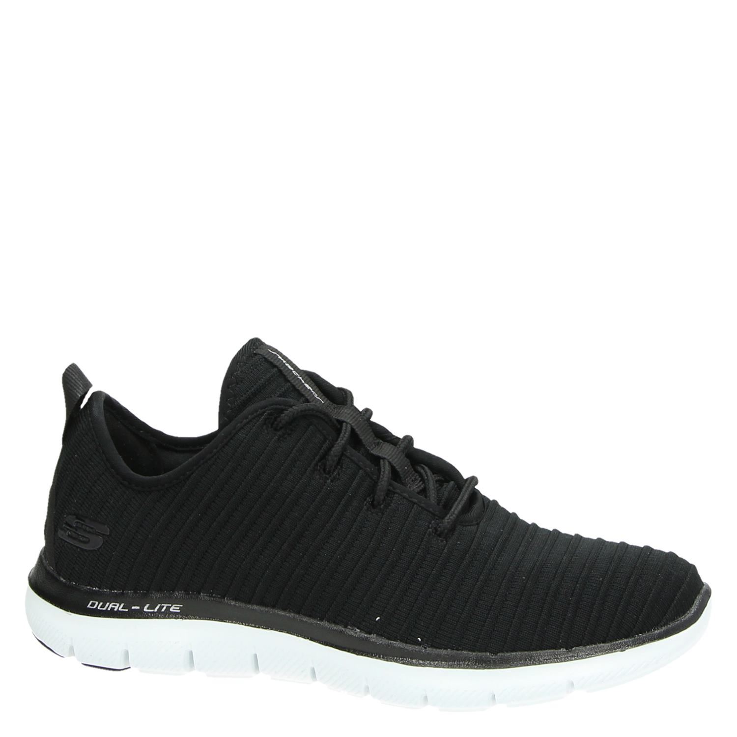 Skechers - Lage sneakers voor dames - Zwart - Nelson.nl