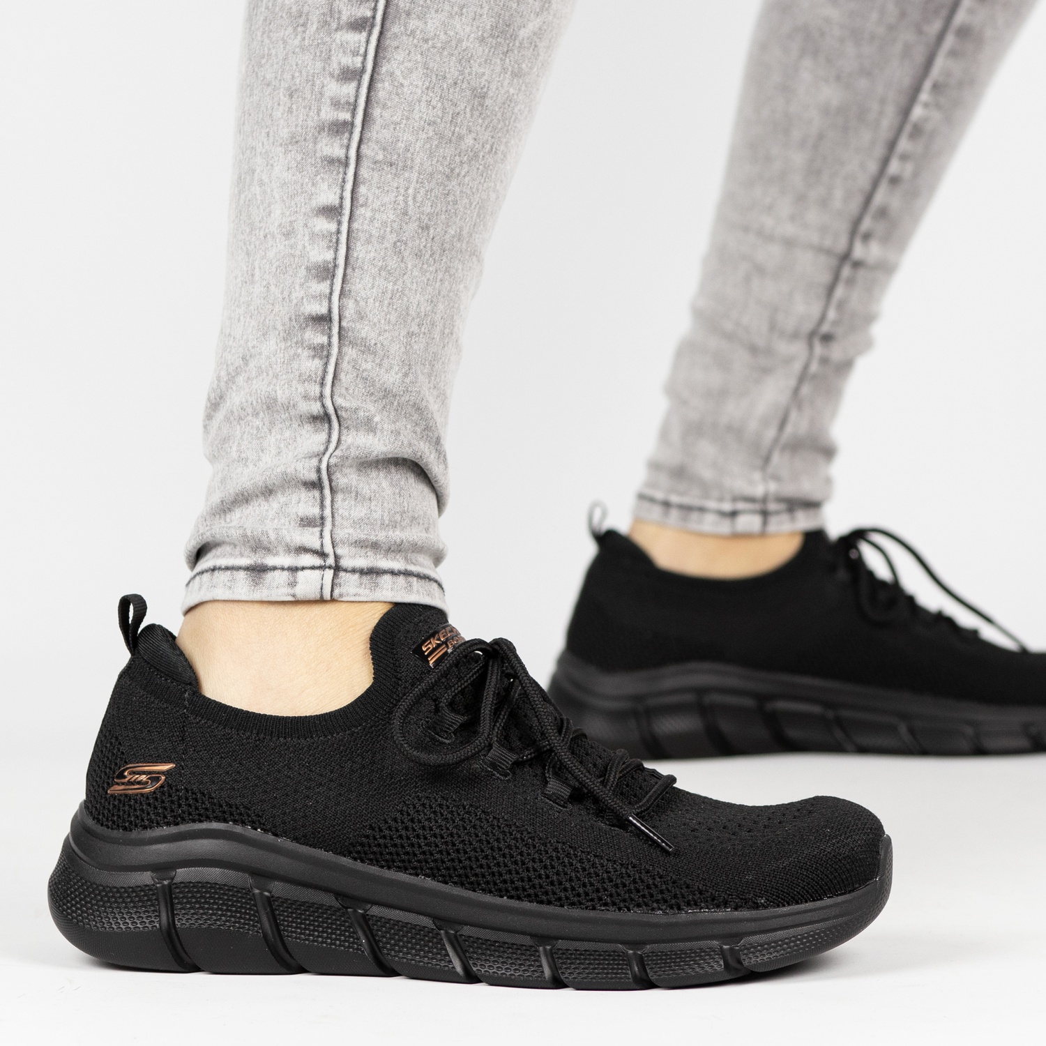 Bobs Sport - Lage sneakers voor dames - Zwart - Shoemixx.nl