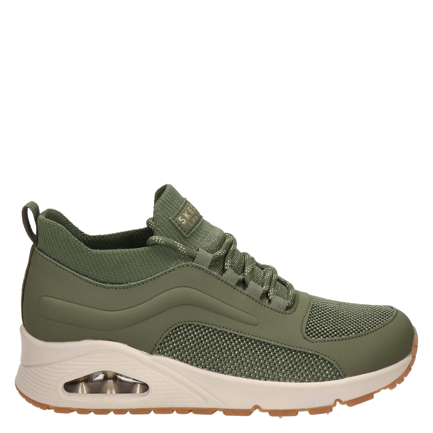 Skechers Uno - Lage sneakers voor dames - Groen - Nelson.nl