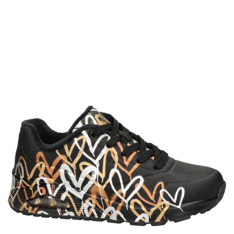Skechers Uno Love - Lage sneakers voor dames - Zwart - Nelson.nl