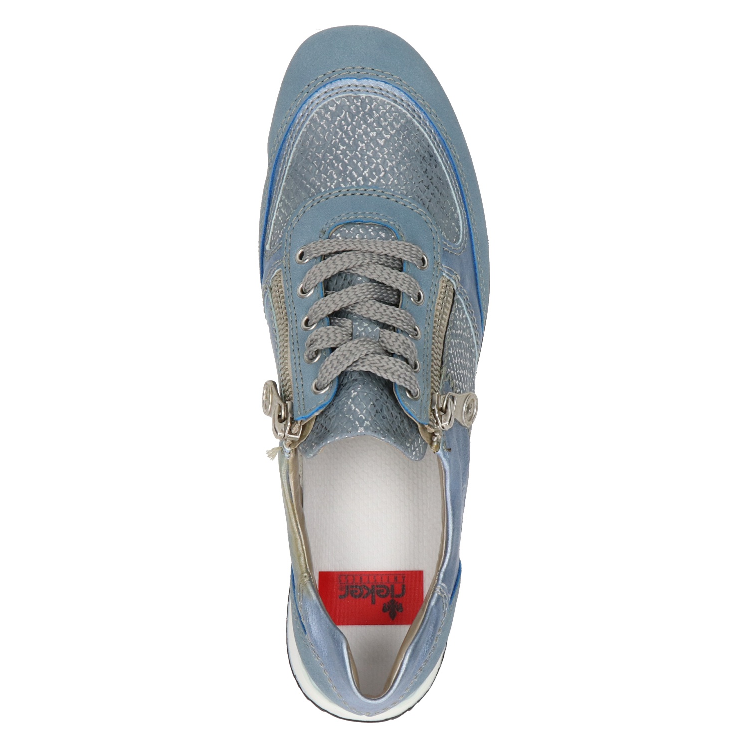 Rieker - Lage sneakers voor dames - Blauw - Nelson.nl