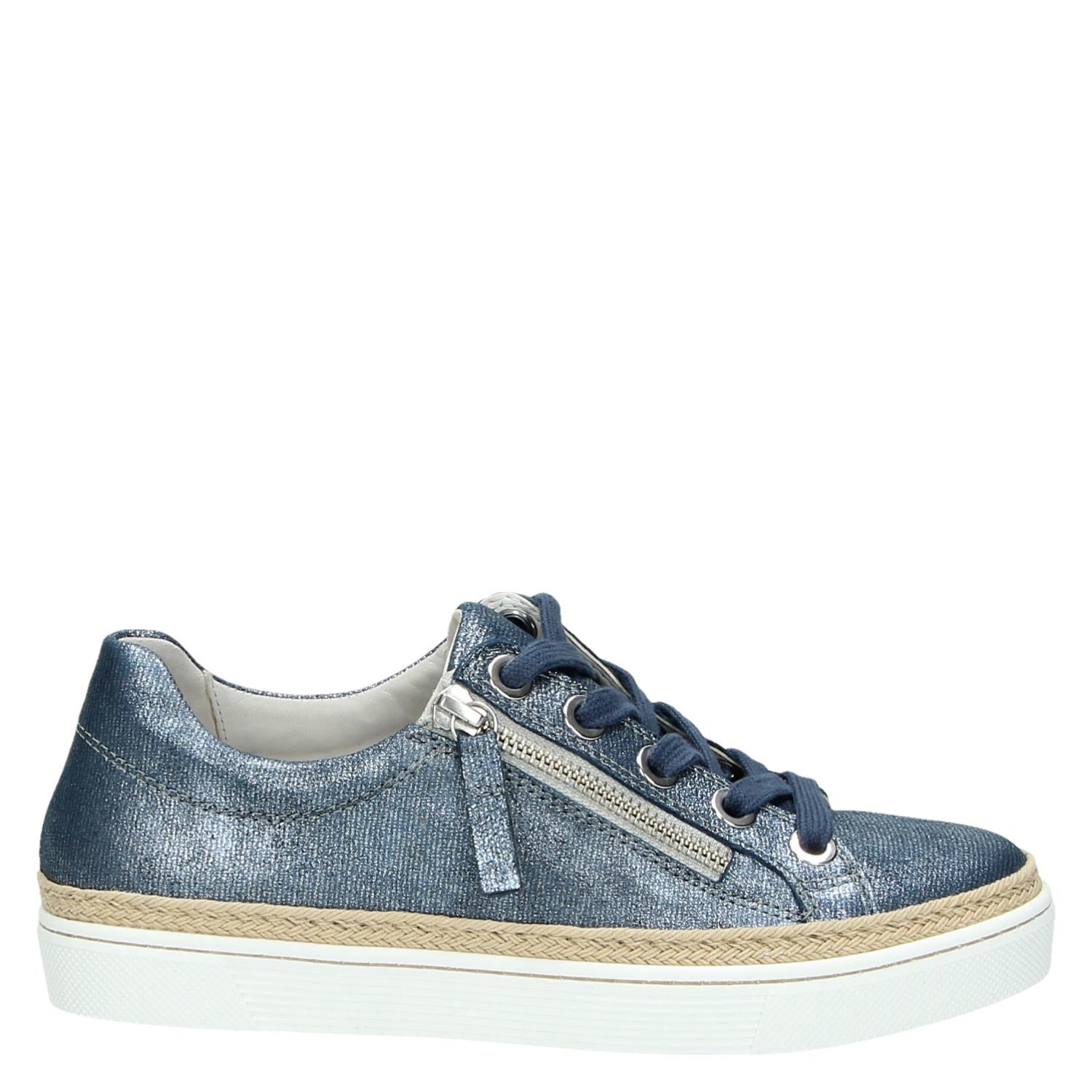 Gabor - Lage sneakers voor dames - Blauw - Shoemixx.nl