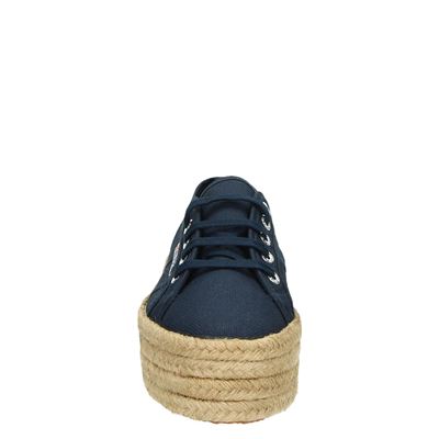Superga Cotropew platform - Platform sneakers voor dames - Blauw - Nelson.nl