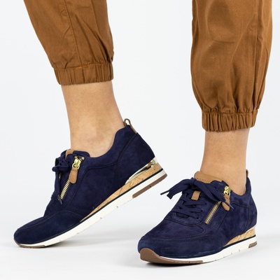 Gabor - Lage sneakers voor dames - Blauw - Nelson.nl