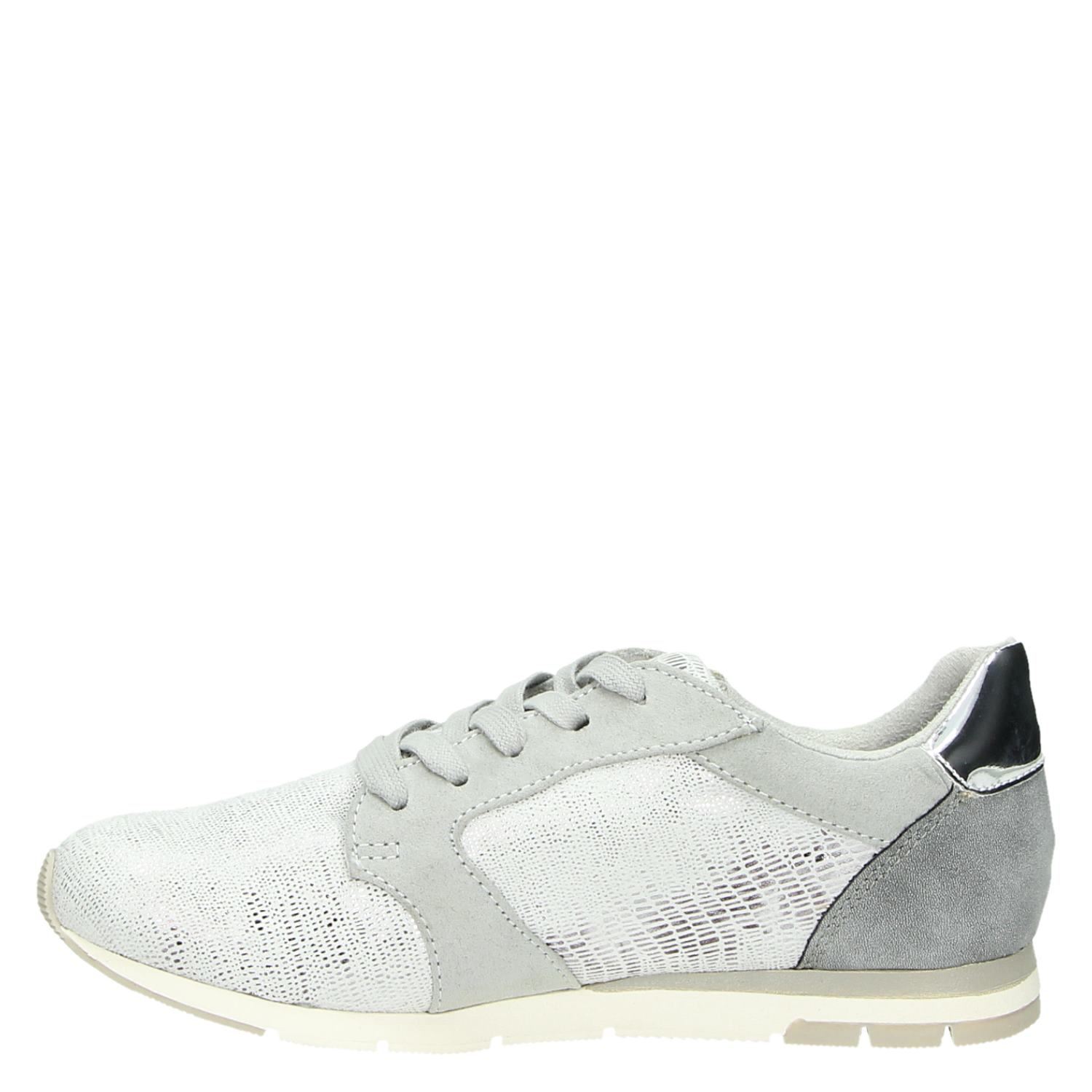 Tamaris - Lage sneakers voor dames - Zilver - Shoemixx.nl