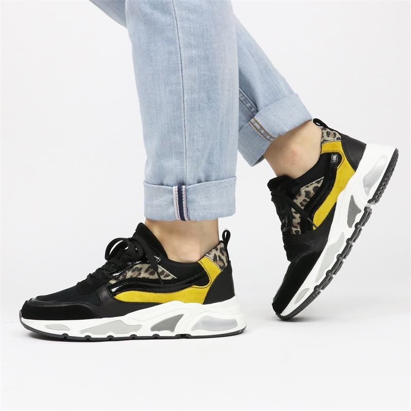 PS Poelman - Dad Sneakers voor dames - Zwart - Nelson.nl