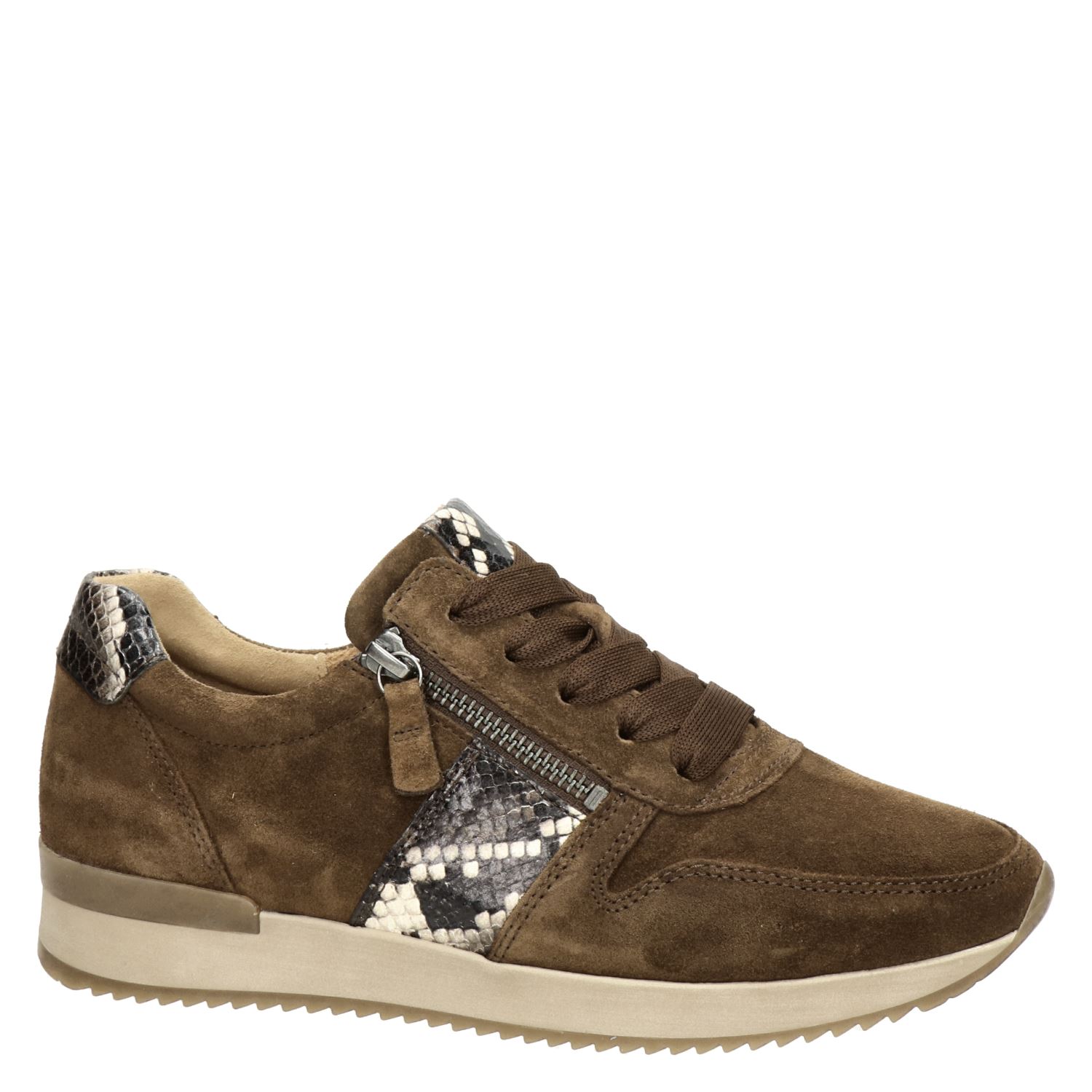 Gabor - Lage sneakers voor dames - Bruin - Nelson.nl
