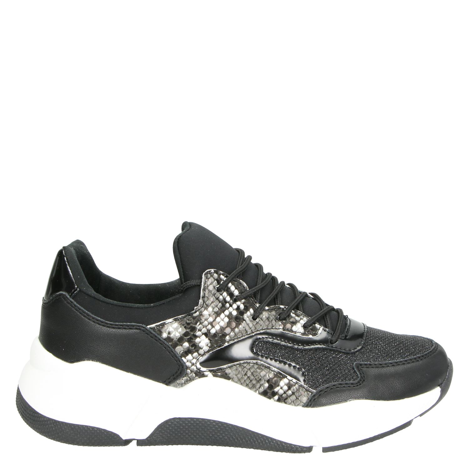 Dolcis - Lage sneakers voor dames - Zwart - Nelson.nl