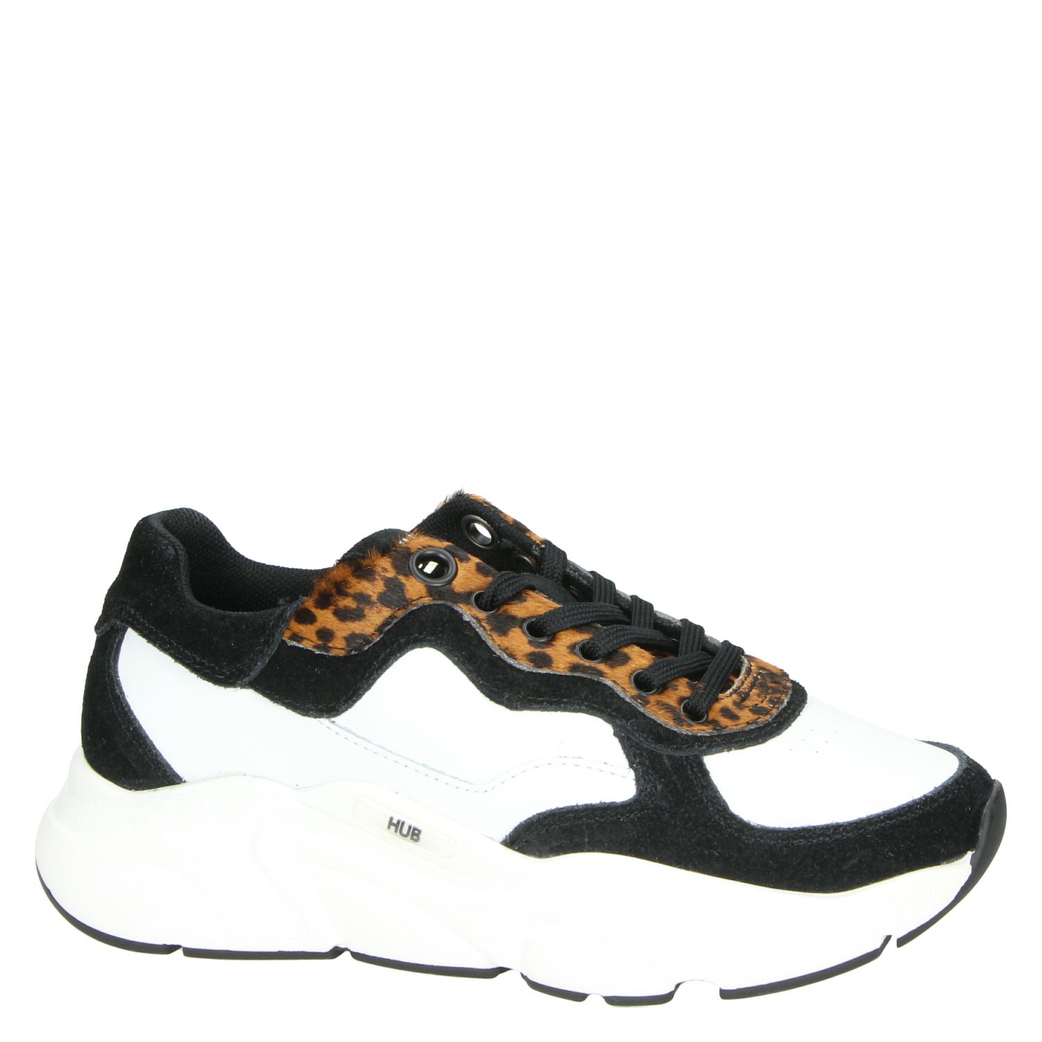 Hub Rock-w Lage sneakers Leren Sneaker Dames Wit - Schoenen.nl