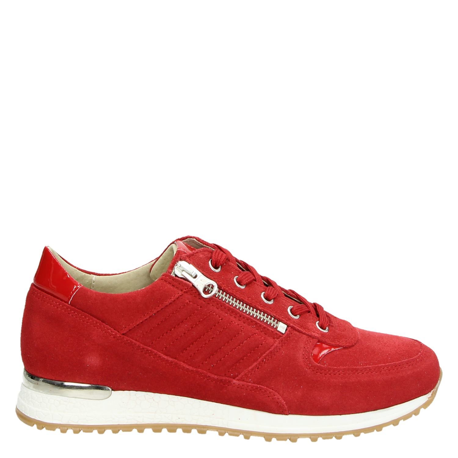 Nelson - Lage sneakers voor dames - Rood - Nelson.nl