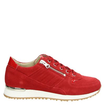 Nelson - Lage sneakers voor dames - Rood - Nelson.nl