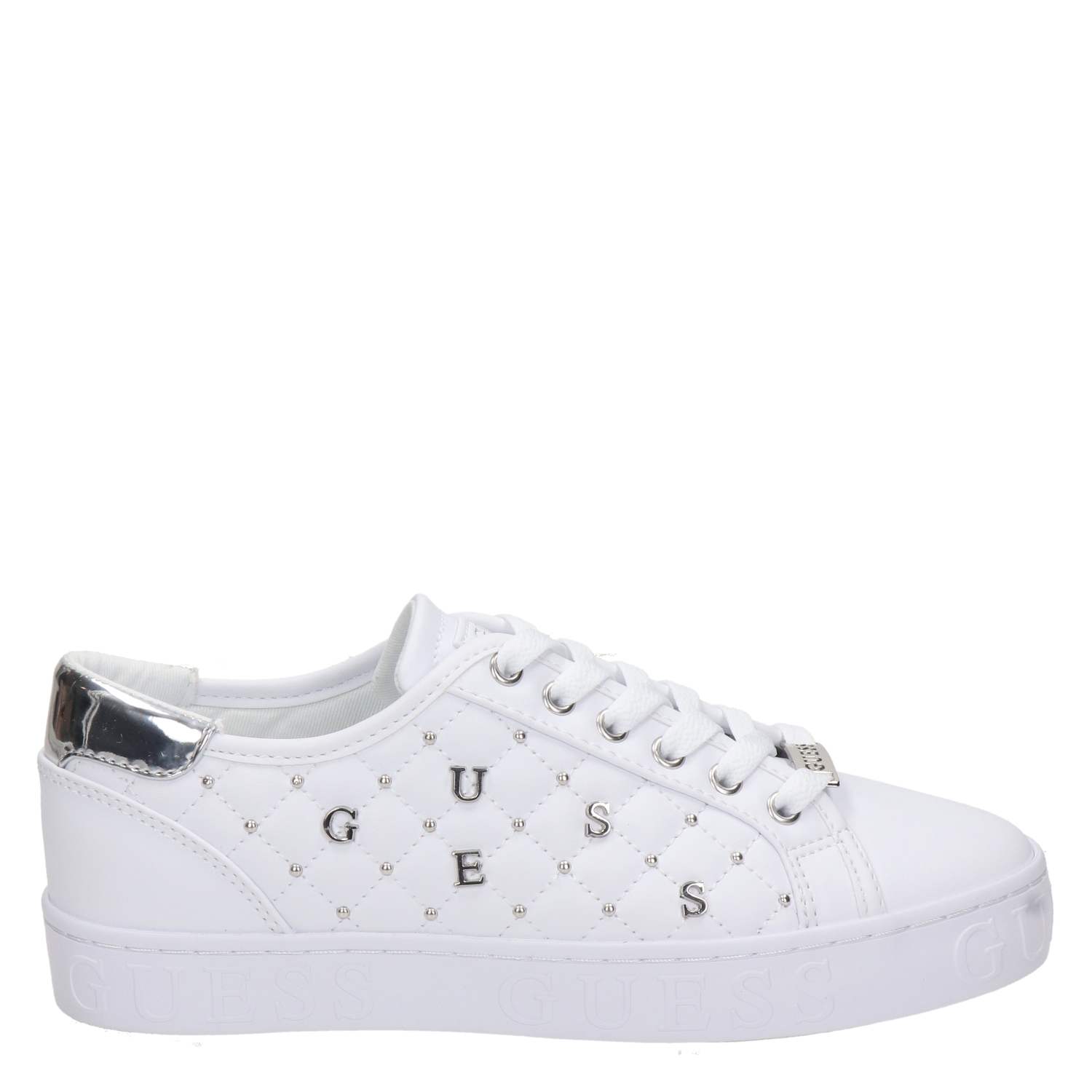 Guess Gladiss - Lage sneakers voor dames - Wit - Nelson.nl