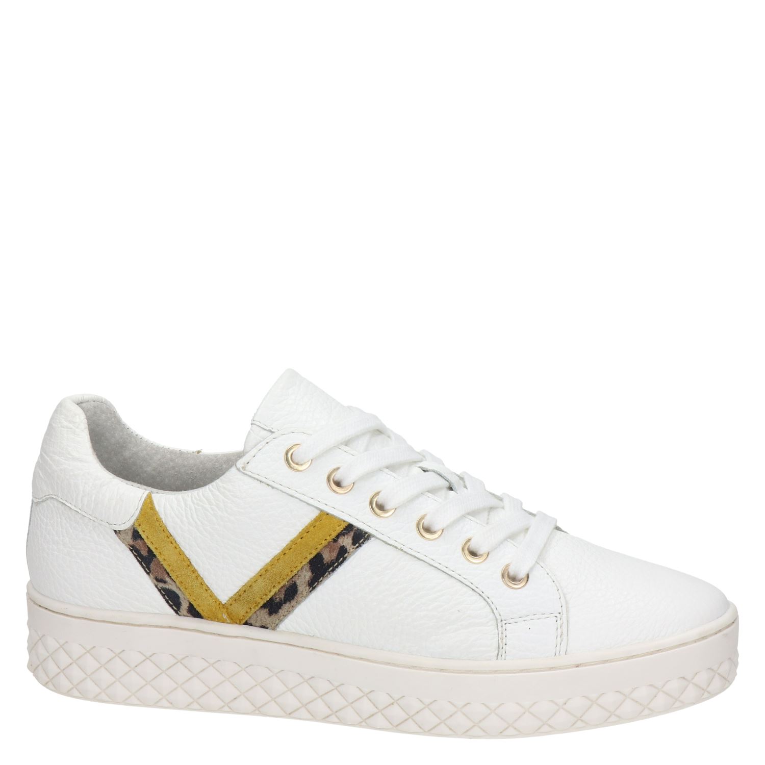 Nelson - Lage sneakers voor dames - Beige - Nelson.nl