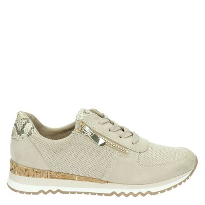 Marco Tozzi - Lage sneakers voor dames - Taupe - Nelson.nl