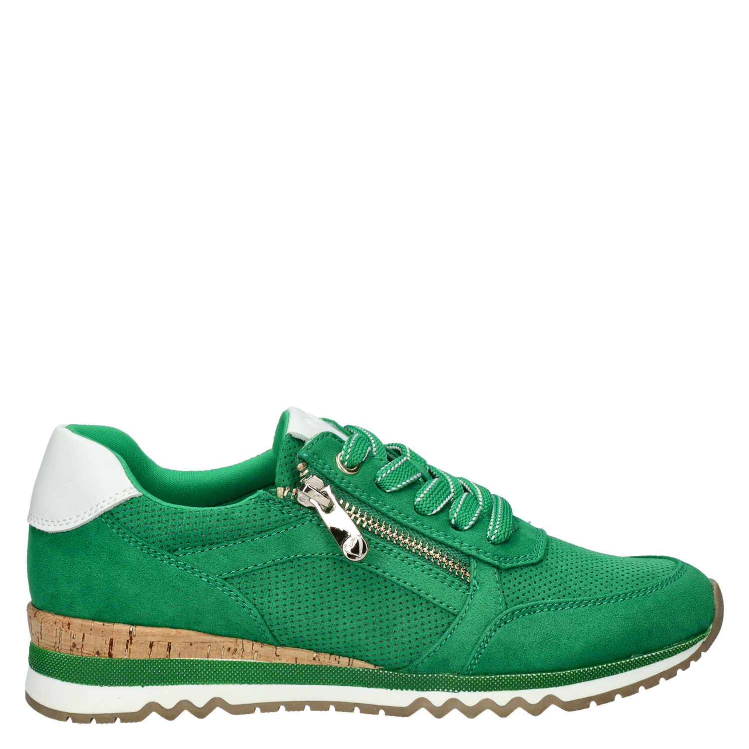 Marco Tozzi - Lage sneakers voor dames - Groen - Nelson.nl