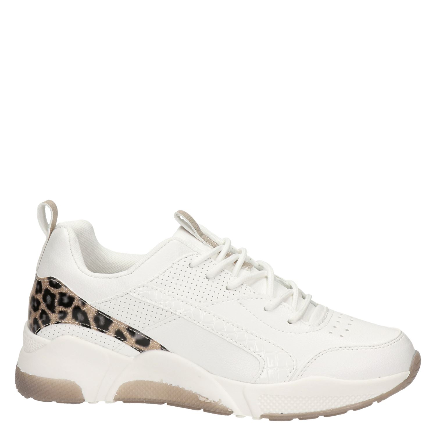 Dolcis - Lage sneakers voor dames - Wit - Shoemixx.nl