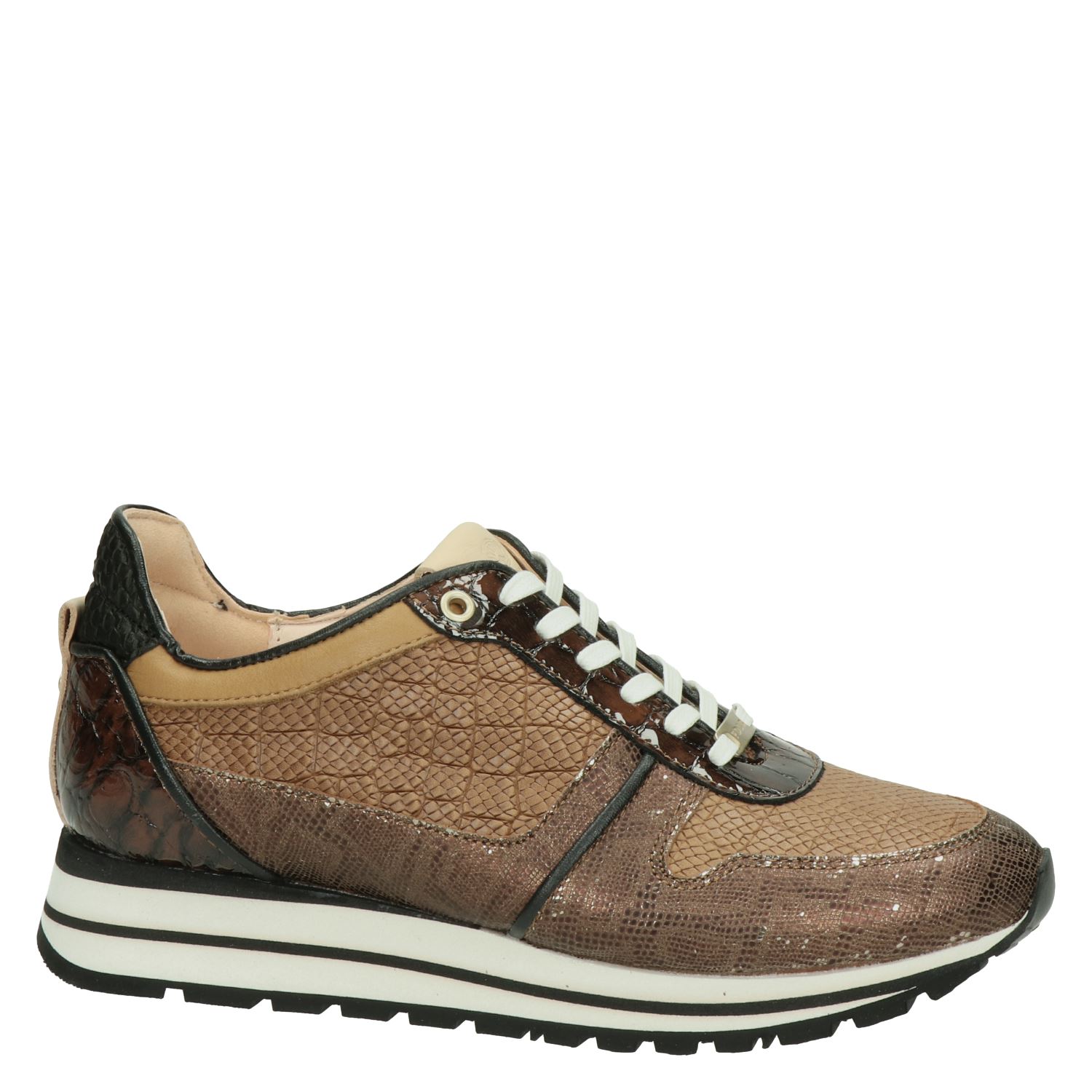 Fred de la Bretoniere - Lage sneakers voor dames - Cognac - Nelson.nl
