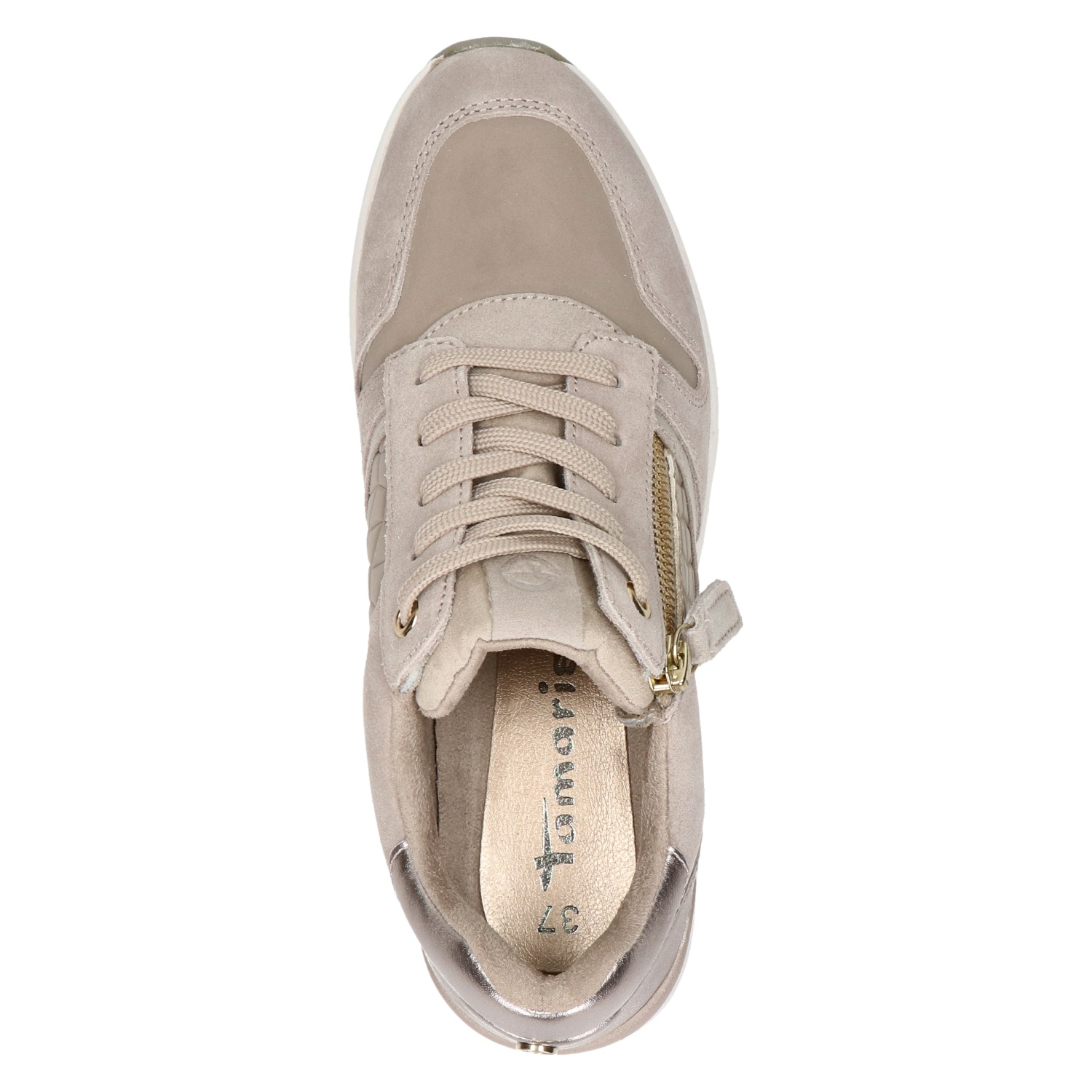 Tamaris 23702-02 Damessneakers met sleehak in taupe — Zamorashop
