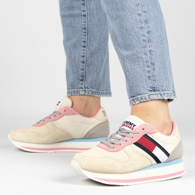 Tommy Jeans Flatform Runner - Dad Sneakers - Beige