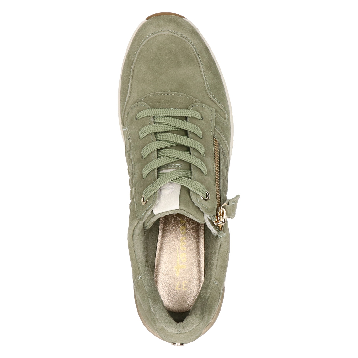 Tamaris - Lage sneakers voor dames - Groen - Shoemixx.nl