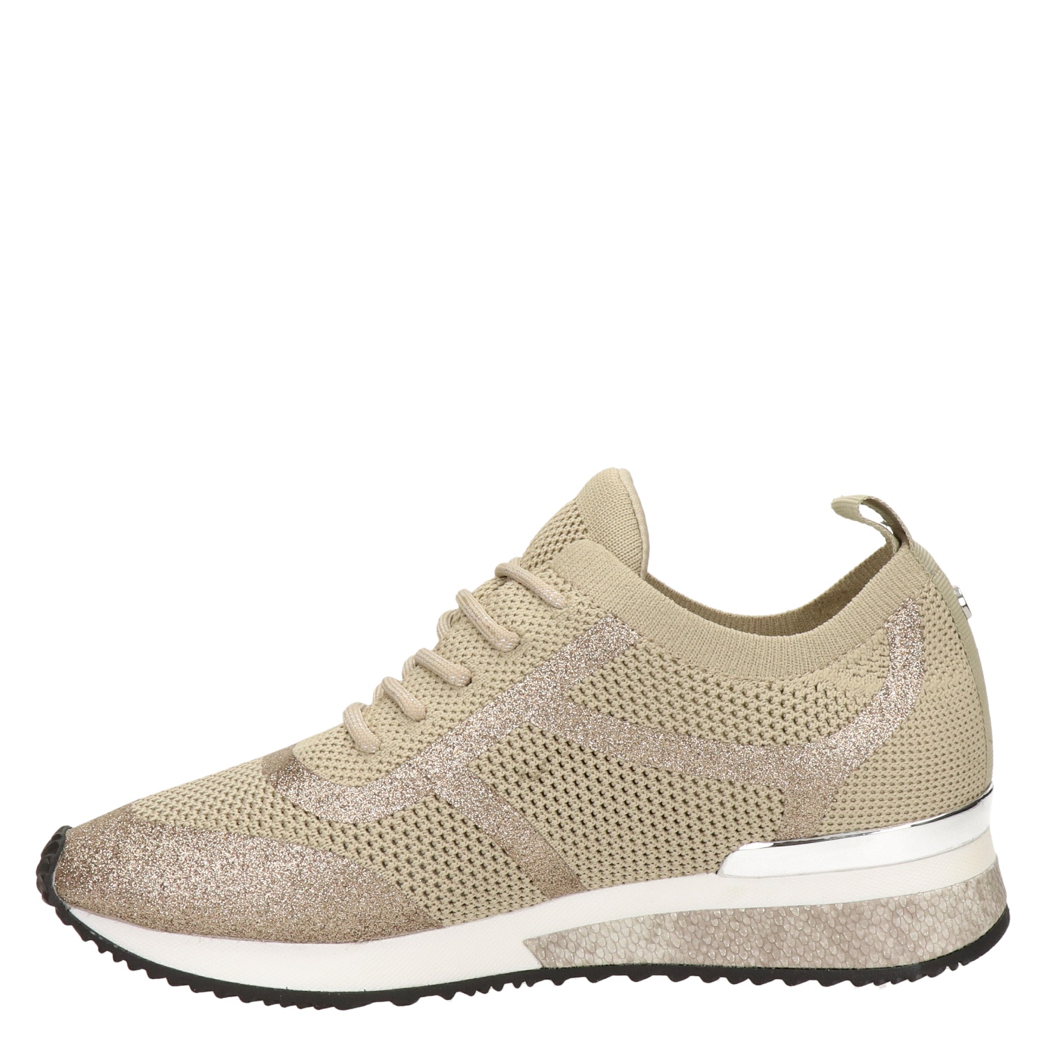 La Strada - Lage sneakers voor dames - Beige - Nelson.nl