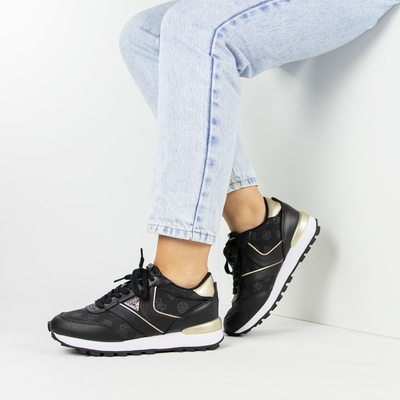 Guess Samsin - Lage sneakers voor dames - Zwart - Nelson.nl