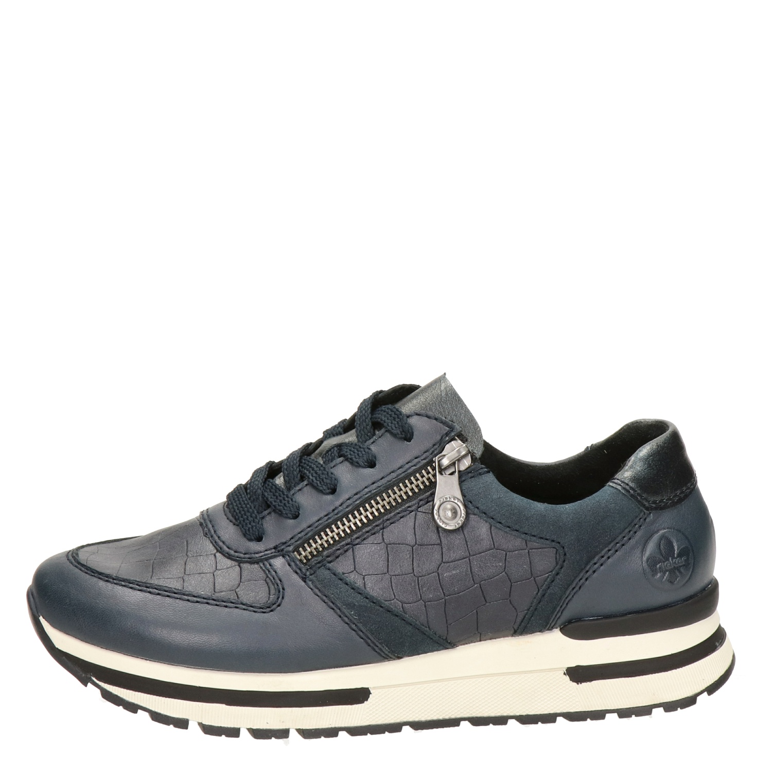 Rieker - Lage sneakers voor dames - Blauw - Nelson.nl