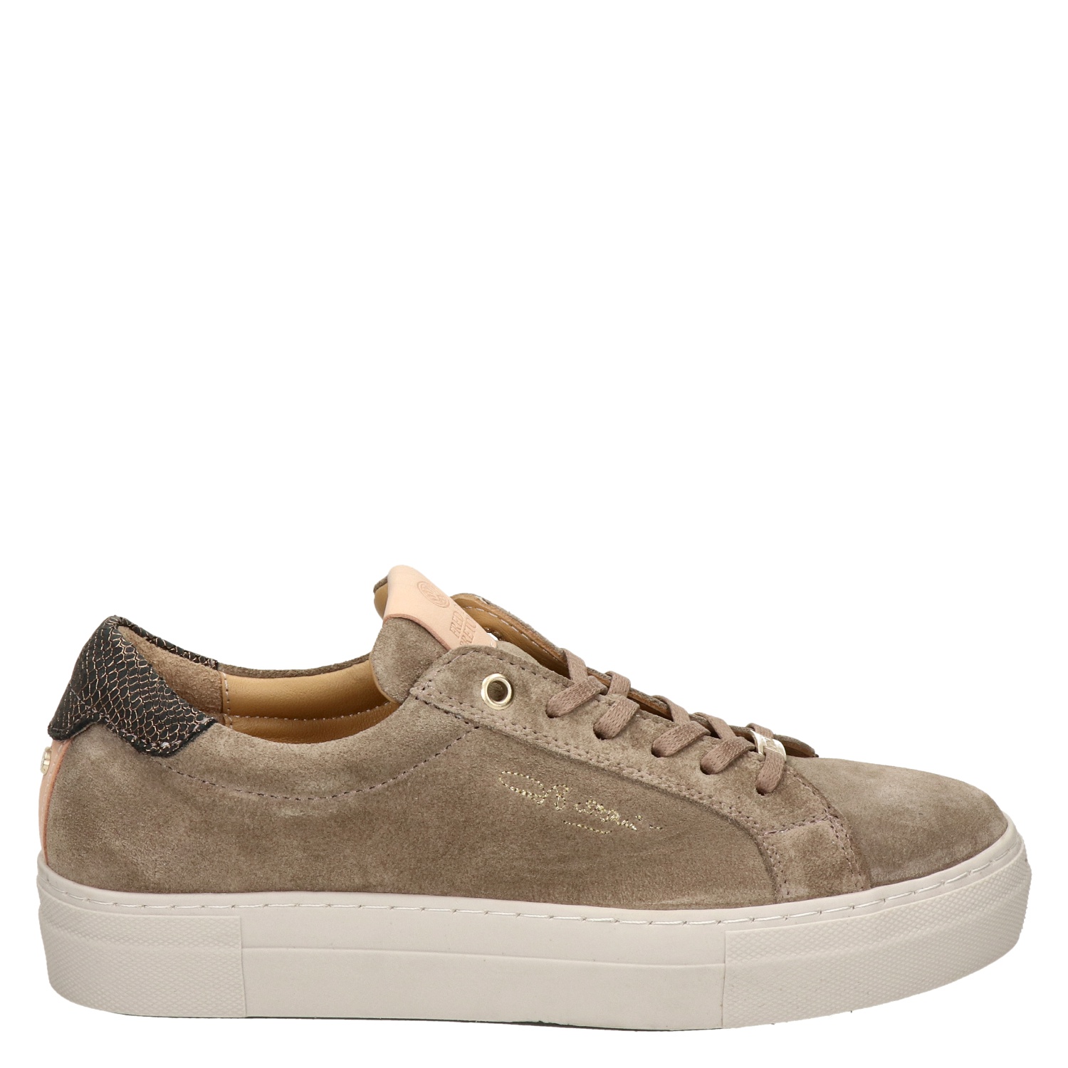 Fred de la Bretoniere - Lage sneakers voor dames - Beige - Nelson.nl