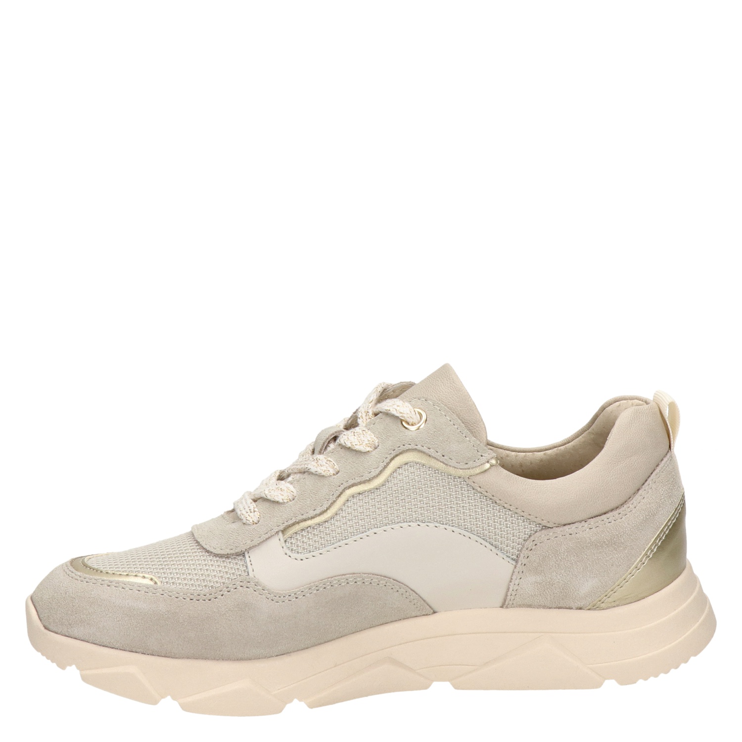 Nelson - Lage sneakers voor dames - Beige - Nelson.nl