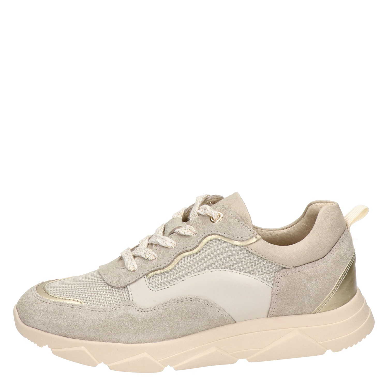 Nelson - Lage sneakers voor dames - Beige - Nelson.nl