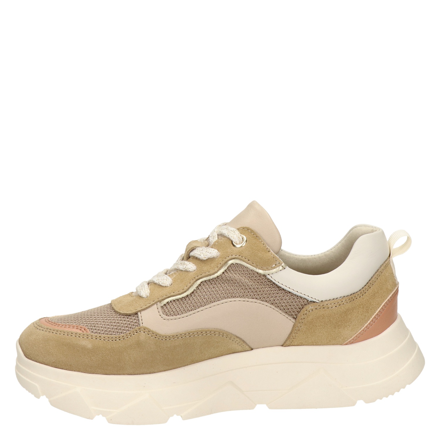 Nelson - Dad Sneakers voor dames - Cognac - Shoemixx.nl