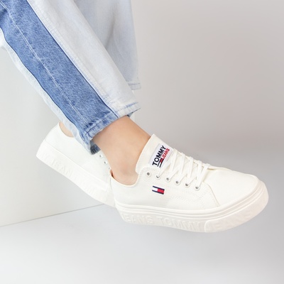 Tommy Jeans Platform - Lage sneakers - Wit